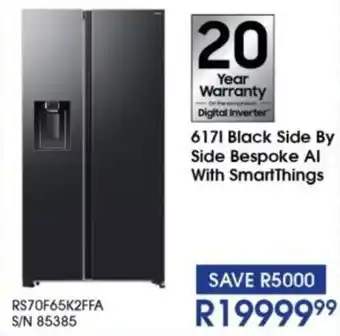 Hirsch's SAMSUNG Black Side By Side Bespoke AI With SmartThings offer