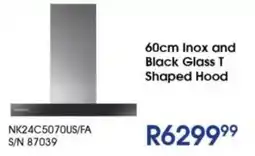 Hirsch's SAMSUNG 60cm Inox and Black Glass T Shaped Hood offer