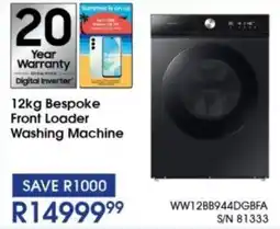 Hirsch's SAMSUNG Bespoke Front Loader Washing Machine offer