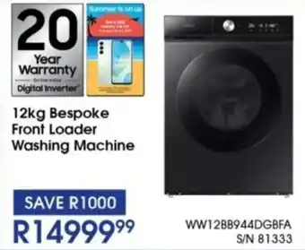 Hirsch's SAMSUNG Bespoke Front Loader Washing Machine offer