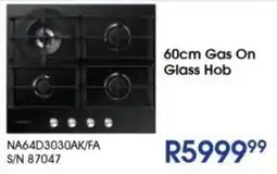 Hirsch's SAMSUNG 60cm Gas On Glass Hob offer