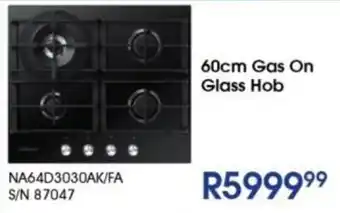 Hirsch's SAMSUNG 60cm Gas On Glass Hob offer