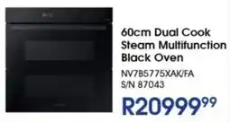 Hirsch's SAMSUNG 60cm Dual Cook Steam Multifunction Black Oven offer
