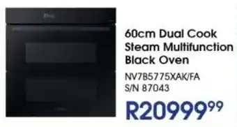 Hirsch's SAMSUNG 60cm Dual Cook Steam Multifunction Black Oven offer