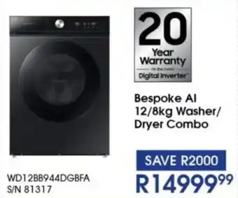 Hirsch's SAMSUNG Bespoke AI Washer/ Dryer Combo offer