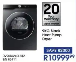 Hirsch's SAMSUNG Black Heat Pump Dryer offer