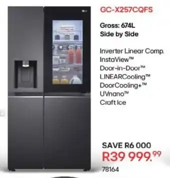 Hirsch's LG Side by Side Fridge Freezer offer
