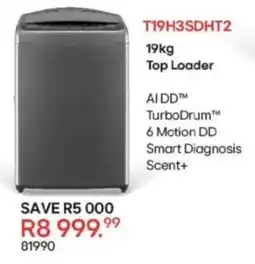 Hirsch's LG Top Loader Washing Machine offer