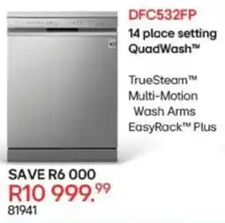 Hirsch's LG 14 place setting QuadWash offer