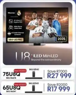 Hirsch's Hisense 65" U8 Mini-LED Pro TV offer