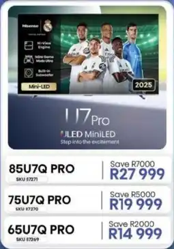 Hirsch's Hisense 65" U7 Pro Mini-LED TV offer