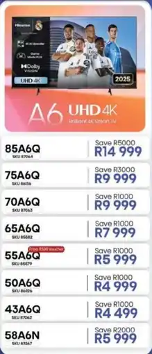 Hirsch's Hisense 58" A6 UHD 4K TV offer