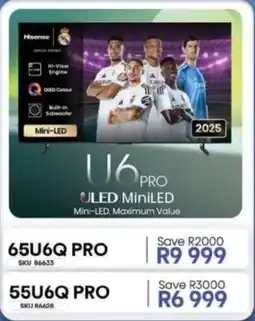 Hirsch's Hisense 55" U6 Pro ULED MiniLED TV offer
