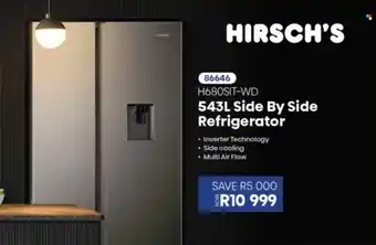 Hirsch's Hisense Side By Side Refrigerator offer