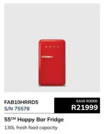 Hirsch's Smeg 55cm Happy Bar Fridge offer
