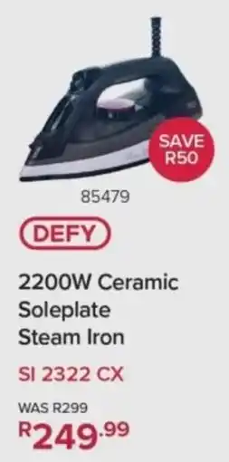 Hirsch's Defy 2200W Ceramic Soleplate Steam Iron offer