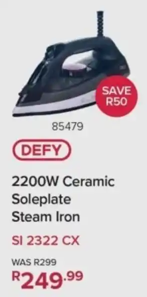 Hirsch's Defy 2200W Ceramic Soleplate Steam Iron offer