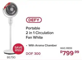 Hirsch's Defy Portable 2 in 1 Circulation Fan White offer