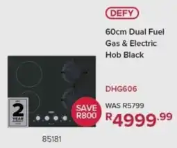 Hirsch's Defy 60cm Dual Fuel Gas & Electric Hob Black offer