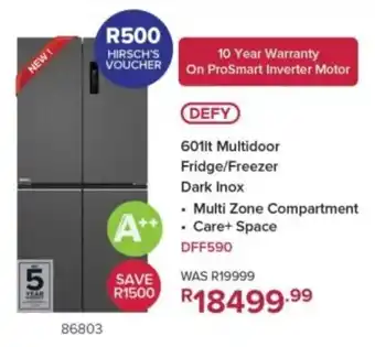 Hirsch's Defy Multidoor Fridge/ Freezer Dark Inox offer