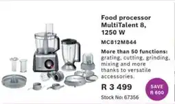 Hirsch's Bosch Food processor MultiTalent 8 1250 W offer