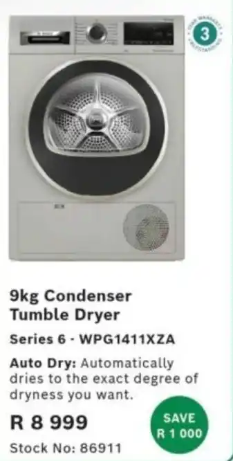 Hirsch's Bosch Condenser Tumble Dryer offer