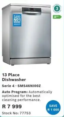 Hirsch's Bosch 13 Place Dishwasher offer