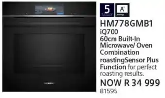 Hirsch's Siemens iQ700 60cm Built-In Microwave/ Oven Combination offer