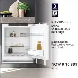 Hirsch's Siemens iQ300 59.8cm Built-in Bar Fridge offer