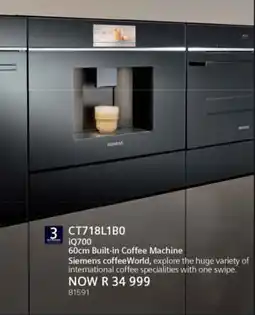 Hirsch's Siemens 60cm Built-in Coffee Machine offer