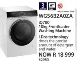 Hirsch's Siemens iQ700 Frontloader Washing Machine offer