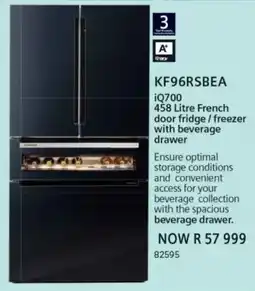 Hirsch's Siemens iQ700 French door fridge/ freezer with beverage drawer offer