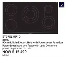 Hirsch's Siemens iQ500 90cm Built-in Electric Hob with Powerboost Function offer