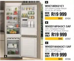 Hirsch's Whirlpool Built In Fridge-freezer offer