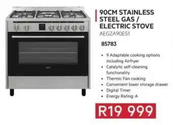 Hirsch's AEG 90cm stainless steel gas/ electric stove offer