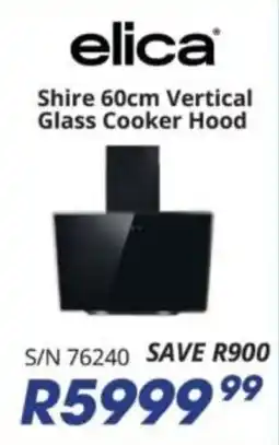 Hirsch's ELBA Elica Shire 60cm Vertical Glass Cooker Hood offer