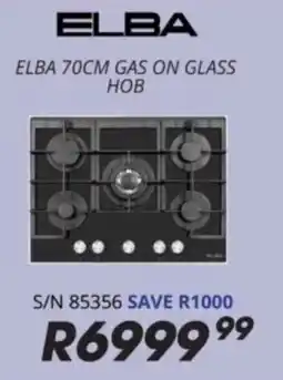 Hirsch's Elba 70cm gas on glass hob offer