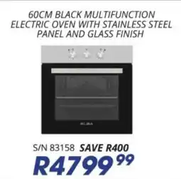Hirsch's Elba 60cm black multifunction electric oven with stainless steel panel and glass finish offer