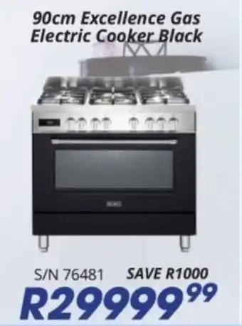 Hirsch's ELBA 90cm Excellence Gas Electric Cooker Black offer
