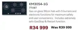Hirsch's Miele Gas on glass 90cm hob with 5 burners offer