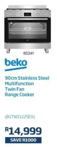 Hirsch's Beko 90cm Stainless Steel Multifunction Twin Fan Range Cooker offer