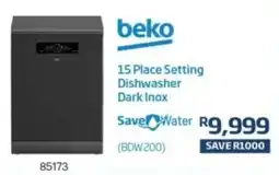 Hirsch's Beko 15 Place Setting Dishwasher Dark Inox offer