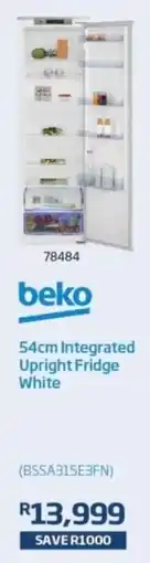 Hirsch's Beko 54cm Integrated Upright Fridge White offer