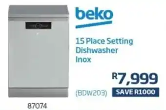 Hirsch's Beko 15 Place Setting Dishwasher Inox offer