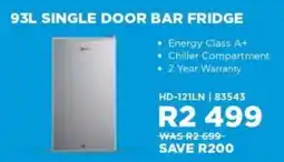 Hirsch's Midea single door bar fridge offer