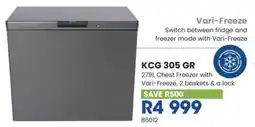 Hirsch's KIC Chest Freezer with Vari-Freeze, 2 baskets & a lock offer