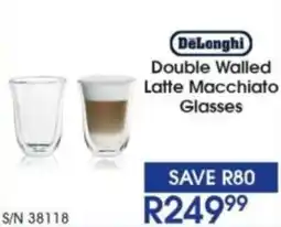 Hirsch's DeLonghi Double Walled Latte Macchiato Glasses offer