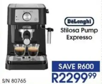 Hirsch's DeLonghi Stilosa Pump Expresso offer