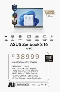 Computer Mania ASUS Zenbook S 16 offer