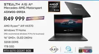 Computer Mania Msi Stealth A16 AI+ AMD Ryzen A19 HX370 offer